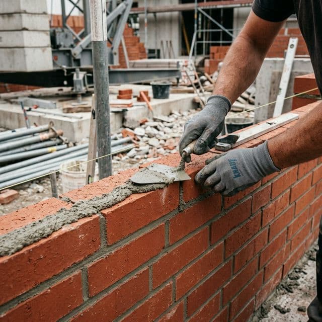 Handwerk auf der Baustelle, koordinierte Gewerke aus einer Hand